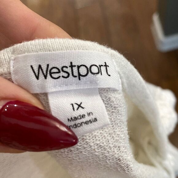 Westport Knit Long Sleeve Top Lace back Detail Oatmeal Heather Color - Picture 9 of 10